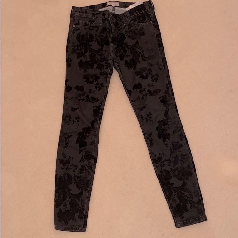 Current Elliot Black Jeans with Velvet Detail